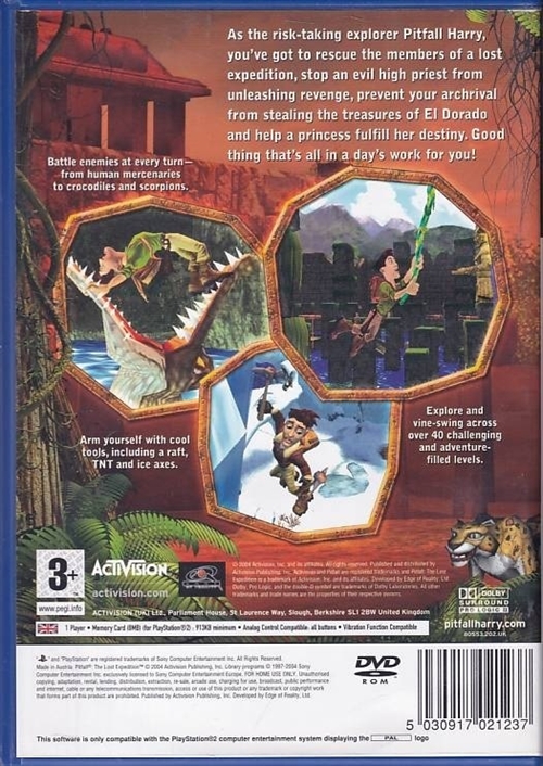 Pitfall The Lost Expedition - PS2 (B Grade) (Genbrug)